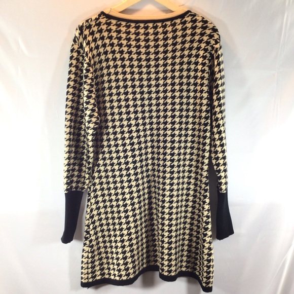 Zashi black/ ivory women’s size Large tunic top long sleeve crew neck top - Picture 3 of 7